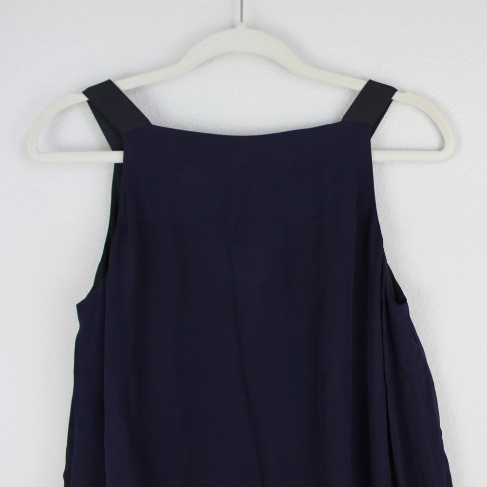 NEW Kate Spade Embroidered Trim Silk Top, Rich Navy, Small, Sleeveless, Lined - Picture 14 of 15